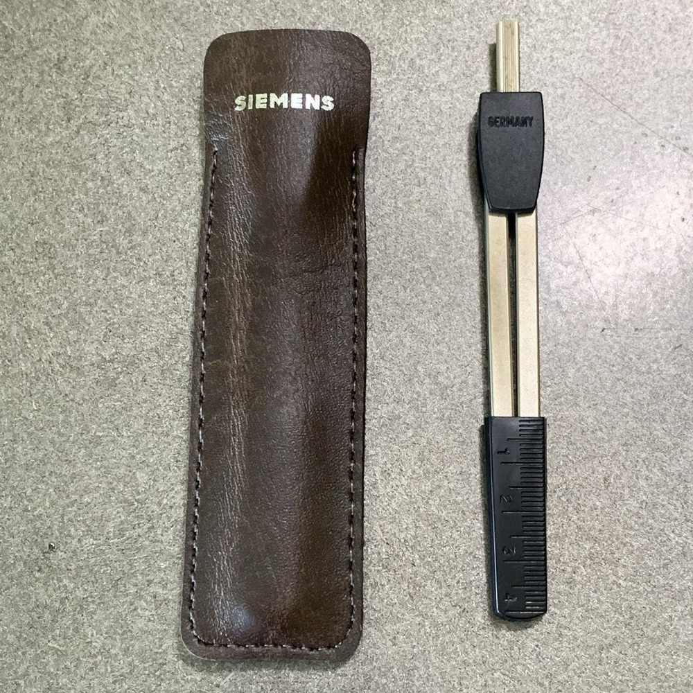 Siemens Germany Vintage Drafting Compass Divider w/‎ Leather Case Precision Tool
